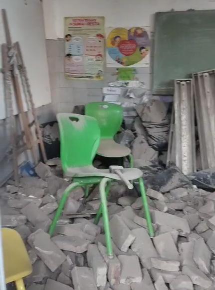 Negligencia y derrumbe: se cayó el techo en una escuela de Monte Castro